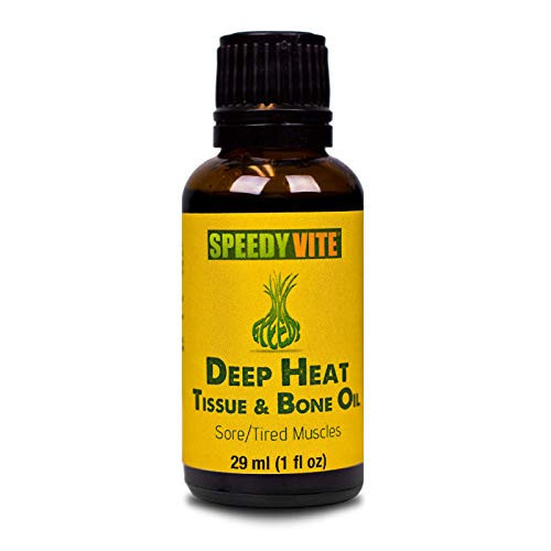 Deep Heat Natural Pain Relief* SpeedyVite® Tissue Bone Oil Organic 29ml 1 Fl Oz Cayenne Arnica Menthol Ginger Root St Johns Wort etc Soothes Muscles Knee Back Foot Ache