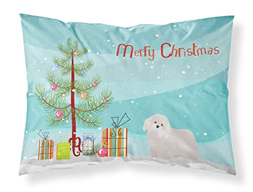Carolines Treasures CK3448PILLOWCASE Coton de Tulear Christmas Tree Fabric Standard Pillowcase Standard Multicolor