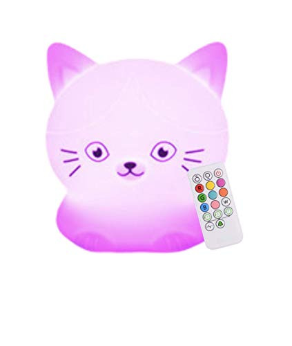Baby Night Light for Kids Room  LED Kids Night Light Baby Lamp for Nursery  Cat Lamp with Remote  Nine Multi Color Changing Light  Miffy Lamp for Nursery  Silicone Night Light Kids-Cat