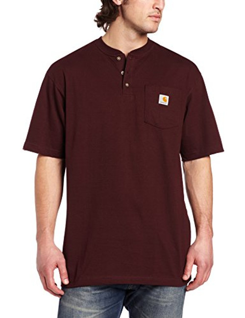 Carhartt Mens Workwear Pocket Henley Shirt Port 2X-Large