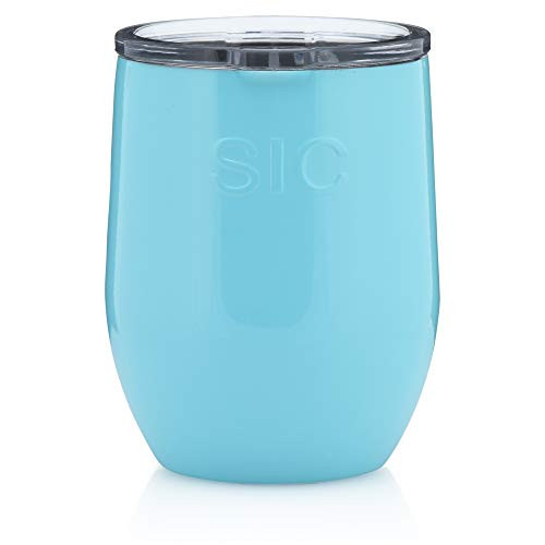 Seriously Ice Cold SIC 16 Oz_ Stemless Wine Tumbler Mug Double Wall Vacuum Insulated 188 Stainless Steel  Powder Coated with Splash Proof BPA Free Lid  Wine and Cocktails