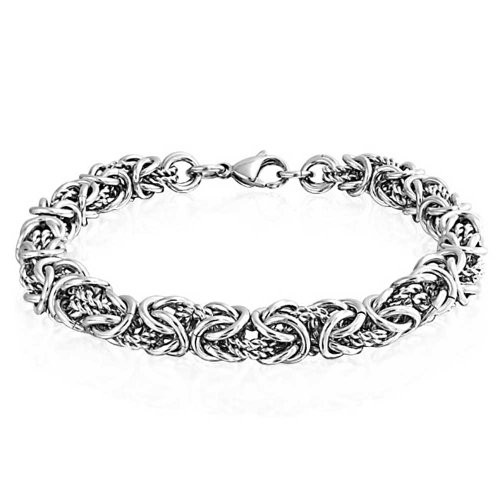 Bling Jewelry Byzantine Chain Mechanic Link Mens Bracelet for Men Silver Tone Stainless Steel Heavy Bling Jewelry Byzantine Chain Mechanic Link Mens Bracelet for Men Silver Tone Stainless Steel Heavy