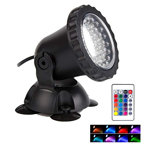 Pond Light Waterproof IP68 Underwater Color Changing Landscape Lights Dimmable Submersible Spotlight 36 LED Decorate Lighting for Pond Aquarium Garden Pool Yard Lawn Fountain WaterfallSet of 1 Pond Light Waterproof IP68 Underwater Color Changing Landscape Lights Dimmable Submersible Spotlight 36 LED Decorate Lighting for Pond Aquarium Garden Pool Yard Lawn Fountain WaterfallSet of 1