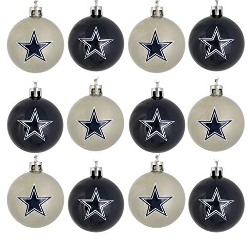 FOCO NFL Dallas Cowboys 12 Pack Ball Hanging Tree Holiday Ornament Set12 Pack Ball Hanging Tree Holiday Ornament Set Team Color One Size