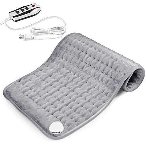 Heating Pad Electric Heat Pad for Back Pain and Cramps Relief - Electric Fast Heat Pad with 6 Heat Settings -Auto Shut Off- Machine Washable 12 x 24