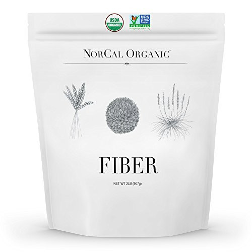 Norcal Organic Fiber 2 lbs  Soluble and Insoluble Fiber Supplement with Prebiotics and Psyllium Husk Powder  Organic No Soy or Gluten Non GMO Source Organic