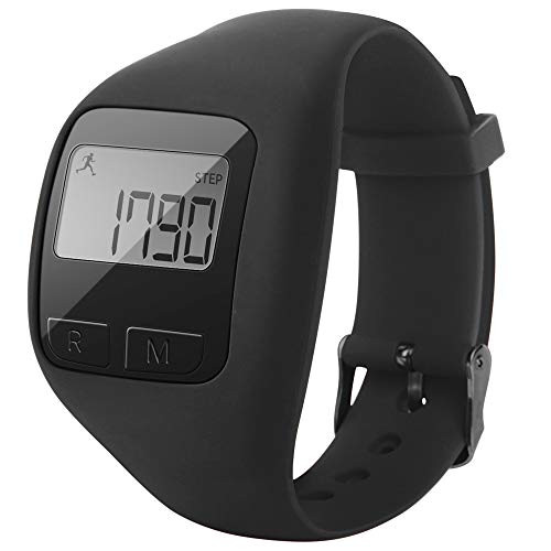 BATAUU Fitness Tracker 3D Digital Watch Pedometer for Walking  and  Running Simply Operation Accurate Step CounterWalking Distance Miles  and  Km Calorie Counter Activity Time Black