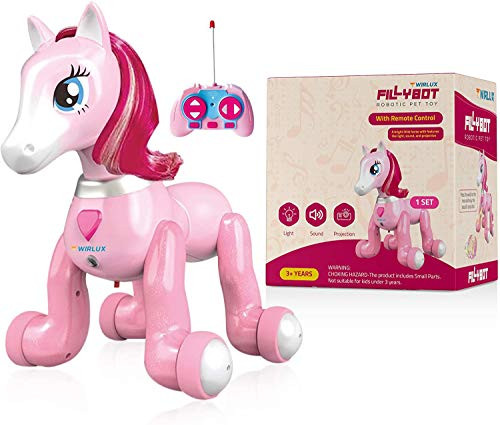 Twirlux Robo Pets Unicorn Toy - Remote Control Robot Pet Toy Interactive Hand Motion Gestures Walking and Dancing Robot Unicorn Toy