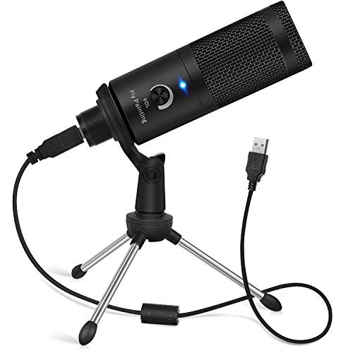 USB Microphone Piy Painting Cardioid Recording Microphone 192kHz24bit Condenser Mic Compatible with PC Laptop Mac Windows Plug and Play Computer Microphone for Podcasting Gaming Streaming-D08