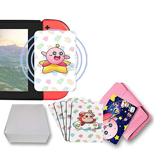 Kirby Star Allies NFC Tag Playing Cards for Nintendo Switch 5PCS with Leather Card Holder