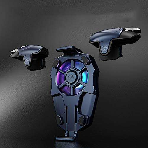 Mobile Gaming Controller with Cooling Fan4 Trigger Mobile Game Controller with Cooling Fan Compatible with PUBG Game Gaming Controller Joystick Trigger Accessory