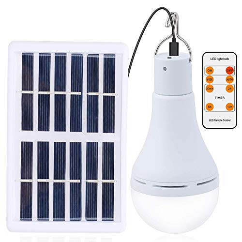 Afoskce Solar Light Bulb Outdoor Rechargeable 300LM Solar Powered Light Led Bulb with Remote Timer Lighting Sensor 4 Lighting Mode for Chicken Coops Shed Hiking Camping Hurricane Emergency Lighting Afoskce Solar Light Bulb Outdoor Rechargeable 300LM Solar Powered Light Led Bulb with Remote Timer Lighting Sensor 4 Lighting Mode for Chicken Coops Shed Hiking Camping Hurricane Emergency Lighting