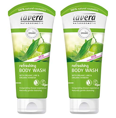 lavera Refreshing Body Wash (Pack of 2): Natural Moisturizing Shower Gel with Organic & Fruity Lime & Reviving Verbena for a gentle & mild cleansing for a refreshed skin  6.7 Oz