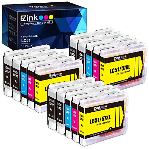 E-Z Ink TM Compatible Ink Cartridge Replacement for Brother LC51 LC-51 LC51BK LC51C LC51M LC51Y 6 Black 3 Cyan 3 Magenta 3 Yellow 15 Pack E-Z Ink TM Compatible Ink Cartridge Replacement for Brother LC51 LC-51 LC51BK LC51C LC51M LC51Y 6 Black 3 Cyan 3 Magenta 3 Yellow 15 Pack