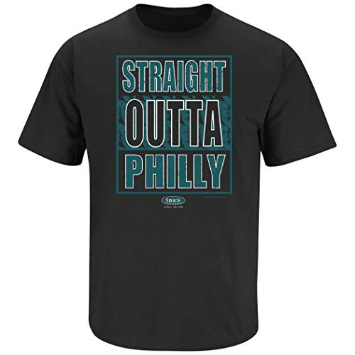 Philadelphia Football Fans_ Straight Outta Philly Black T-Shirt Sm-5X Short Sleeve Small