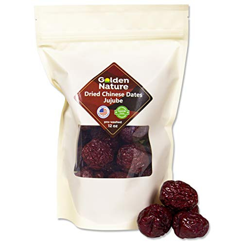 Golden Nature Dried Chinese Jujube 100 Natural  Organically Grown in California  Healthy No Sugar Added Snack
