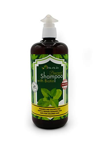 Peppermint Shampoo with Biotin Aloe Vera Vitamins  and  Green Tea 16_9 Fl Oz  Hair Thinning Volumizing  and  Refreshing Shampoo  Hair Growth Stimulating Formula for Invigorating Scalp