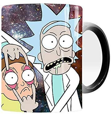 Rick And Morty Portal Heat Reactive Coffee Mug Ceramic Color Changing Magic Cup Kids Gift Morty Big Eye