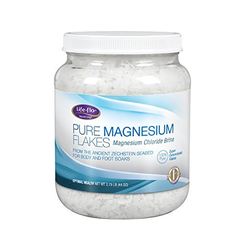 Life-Flo Pure Magnesium Flakes  Magnesium Chloride Brine from Zechstein Seabed  For Relaxing  and  Rejuvenating Body and Foot Soaks  44 oz
