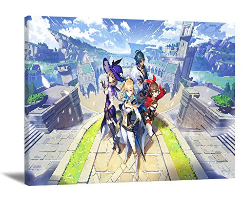 Genshin Impact Game Poster 24x16 Inch UNFRAMED - Cool Game Posters For Living Room - Great Game Room Wall Decor - Gamer Merchandise Decoration - Gaming Posters - Gamer Wall Art Poster