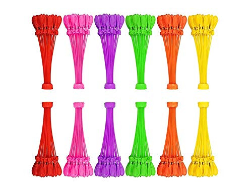 Tiny Balier Water Balloons 440 Self-Sealing Balloon with 12 Pack Fill in 60 Seconds Easy Quick Summer Splash Fun Outdoor Backyard Kids and Adults Party Water Bomb Fight Games e