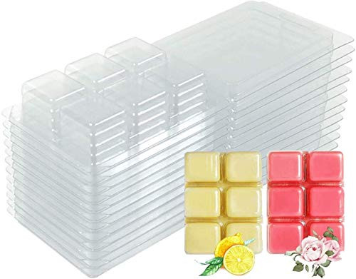 Wax Melt Molds - 100 Packs Clear Empty Plastic Wax Melt Clamshells for Wickless Wax Melt Candles