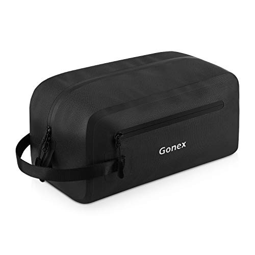 Gonex Waterproof Toiletry Bag Travel Organizer Shaving Dopp kit Portable Cosmetic Makeup Bag for Men Women Black