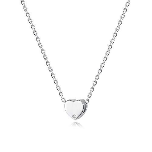 oGoodsunj Tiny Initial Letter Heart Necklace - 925 Sterling Silver Heart Alphabet Choker Jewelry Pendant Handmade Dainty Gift for Women Girl White oGoodsunj Tiny Initial Letter Heart Necklace - 925 Sterling Silver Heart Alphabet Choker Jewelry Pendant Handmade Dainty Gift for Women Girl White