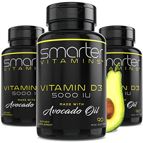 3 Pack Smarter Vitamin D3 5000 IU in Avocado Oil 125mcg 270 Mini Softgels