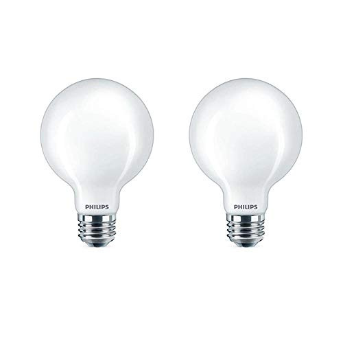 Philips LED Dimmable G25 Light Bulb 500-Lumen 5000-Kelvin 6_5-Watt 60-Watt Equivalent E26 Base Frosted Daylight 2-Pack