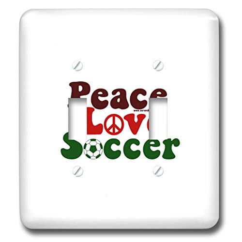 3dRose lsp-16665-2 Peace Love Soccer Toggle Switch