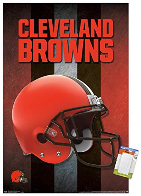 Trends International NFL Cleveland Browns - Helmet 16 Wall Poster 22_375 x 34 Premium Poster  and  Mount Bundle