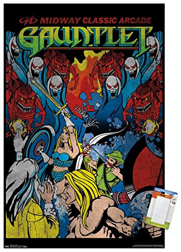 Trends International Midway Games - Gauntlet - Cabinet Design Wall Poster 22_375 x 34 Premium Poster  and  Mount Bundle