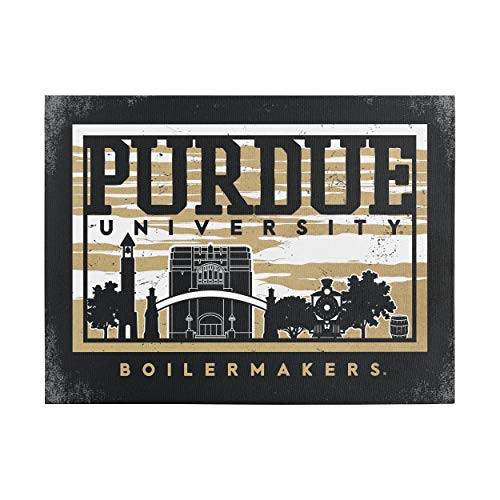 Image One NCAA Purdue Boilermakers 9x12 Canvas Wall Art Campus Skyline