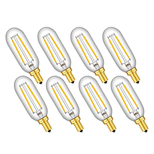 CRLight 2W LED Candelabra Bulb 25W Equivalent 250 Lumen 2700K Warm White E12 Base Vintage Edison Style Clear Glass Tiny T25 Tubular LED Chandelier Decorative Light Bulbs 8 Pack CRLight 2W LED Candelabra Bulb 25W Equivalent 250 Lumen 2700K Warm White E12 Base Vintage Edison Style Clear Glass Tiny T25 Tubular LED Chandelier Decorative Light Bulbs 8 Pack