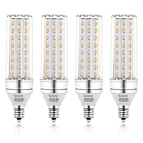 E12 LED Bulbs 16W LED Candelabra Bulb 120 Watt Equivalent1400lm Decorative Candelabra Base E12 Non-Dimmable LED Chandelier Bulbs Warm White 3000K LED Corn Lamp Pack of 4