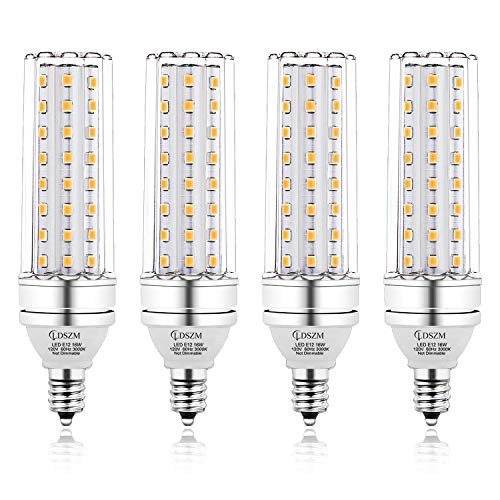 E12 LED Bulbs 16W LED Candelabra Bulb 120 Watt Equivalent1400lm Decorative Candelabra Base E12 Non-Dimmable LED Chandelier Bulbs Warm White 3000K LED Corn Lamp Pack of 4