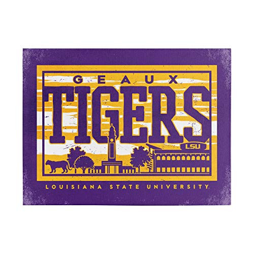 Image One NCAA LSU Tigers 9x12 Canvas Wall Art Campus Skyline