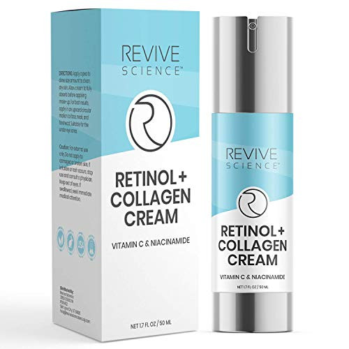 Revive Science Retinol Cream for Face Day and Night Retinol Moisturizer with Hyaluronic Acid and Collagen for Wrinkles Acne Sun Damage Anti aging Cream for Face 1_7 FL OZ