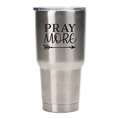 Pray More Worry Less Stainless Steel 30 oz Travel Mug with Lid Pray More Worry Less Stainless Steel 30 oz Travel Mug with Lid