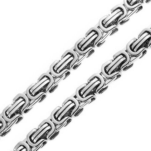 Bling Jewelry Mechanic Byzantine Biker Urban Heavy Chain Necklace for Men for Teen Silver Tone Stainless Steel 20 Inch