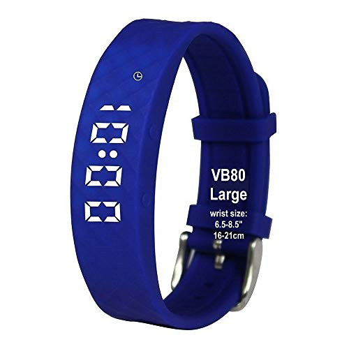 eSeasongear VB80 Vibrating Alarm Watch Silent Vibration Shake Wake ADHD Medication Reminder Blue-Large