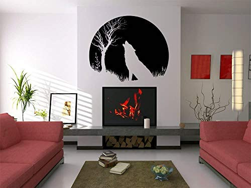 Edvoynlm Wolf Howling Twilight Moon Vinyl Wall Decal Sticker Art Home Decor Mural Edvoynlm Wolf Howling Twilight Moon Vinyl Wall Decal Sticker Art Home Decor Mural