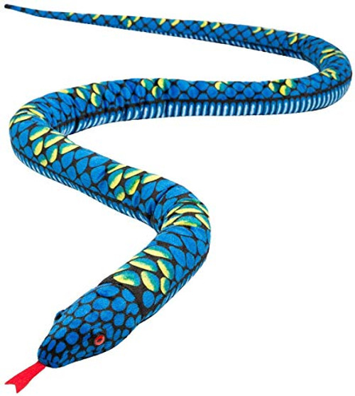 BUER Plush Toy Snake Stuffed Animal Giant Boa Anaconda Plush Lifelike Toys for Kids Green 120 cm Blue