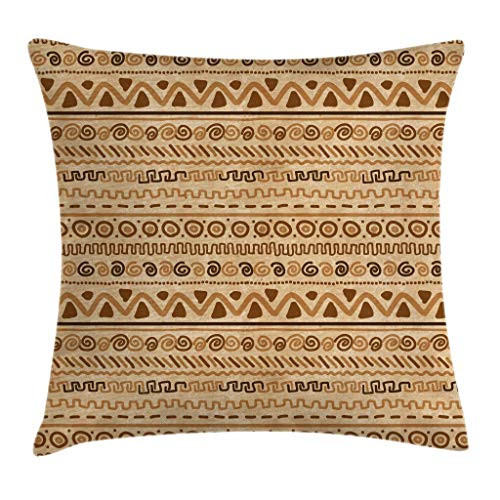 Ambesonne Zambia Throw Pillow Cushion Cover Hieroglyph Style Geometric Abstract Motif Decorative Square Accent Pillow Case 18 X 18 Brown Caramel Ambesonne Zambia Throw Pillow Cushion Cover Hieroglyph Style Geometric Abstract Motif Decorative Square Accent Pillow Case 18 X 18 Brown Caramel