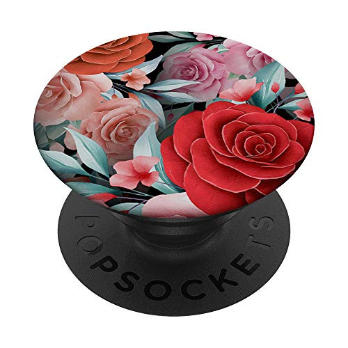 Rose Floral Flower Pattern Wildflowers Garden Florist Gift PopSockets PopGrip Swappable Grip for Phones  and  Tablets