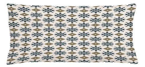 Ambesonne Persian Throw Pillow Cushion Cover Retro Boho Welsh Pears with Persian Pickles Traditional Motif Design Print Decorative Rectangle Accent Pillow Case 36 X 16 Brown Blue
