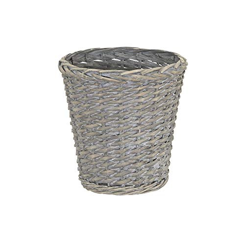 Household Essentials Small Wicker Waste Basket  Gray Wash Grey