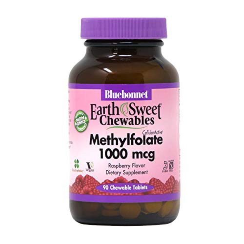 BlueBonnet Earth Sweet Cellular Active Methylfolate 1000 mcg Chewable Tablets 90 Count 743715004559 BlueBonnet Earth Sweet Cellular Active Methylfolate 1000 mcg Chewable Tablets 90 Count 743715004559