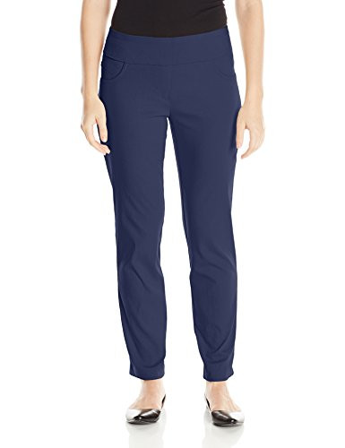 Ruby Rd_ Womens Petite Pull-On Solar Millennium Super Stretch Pant Navy 8 Petite